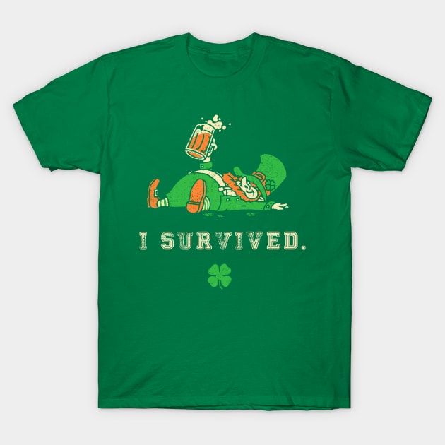 I Survived St. Patrick's Day Funny Shirt Drunk Leprechaun T-Shirt by vo_maria